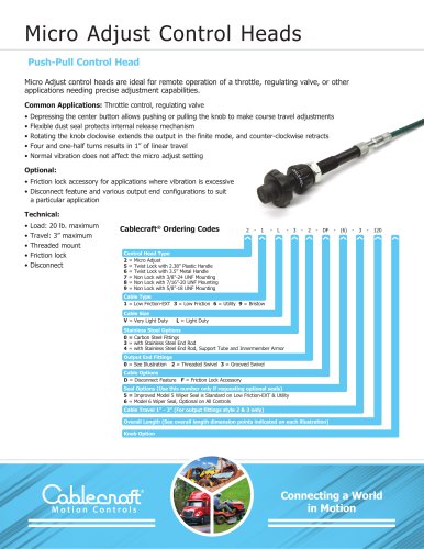 Micro Adjust Control Heads