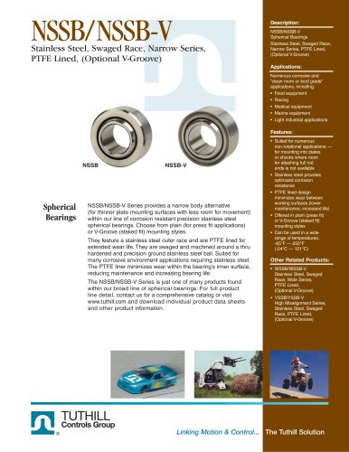 NSSB/NSSB-V Stainless Steel Narrow Series PTFE Lined Spherical Bearings