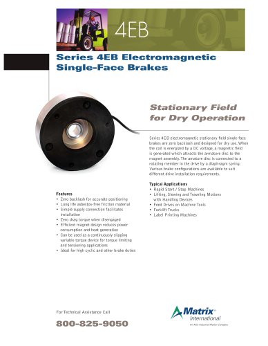 Series 4EB Electromagnetic Single Face Brakes