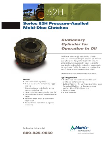 Series 52H Pressure-Applied Multi-Disc Clutches