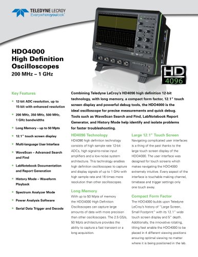 HDO4000  High Definition  Oscilloscopes