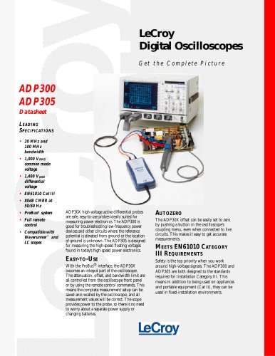 High Voltage Differential Probes