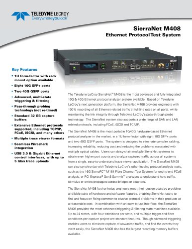 SierraNet M408 Ethernet Protocol Test System