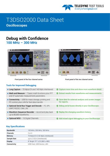 T3DSO2000 Data Sheet Oscilloscopes