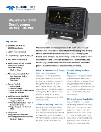 WaveSurfer 3000 Oscilloscopes