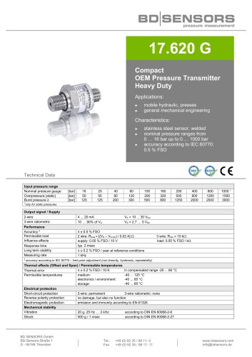 data sheet 17.620 G