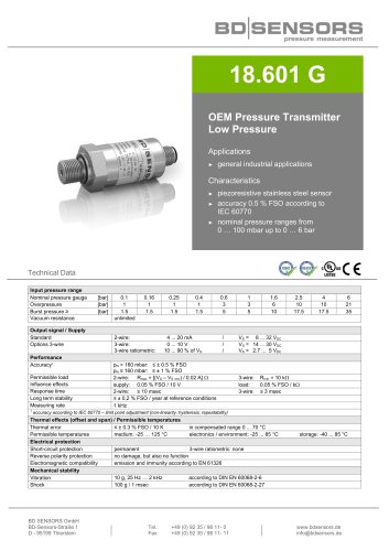 data sheet 18.601 G