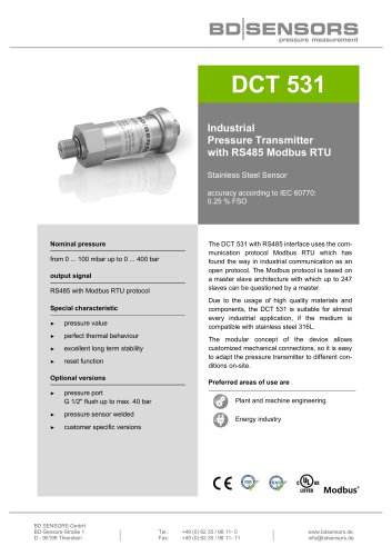 data sheet DCT 531