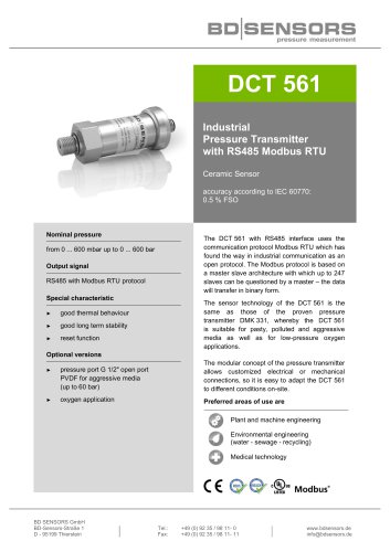 data sheet DCT 561