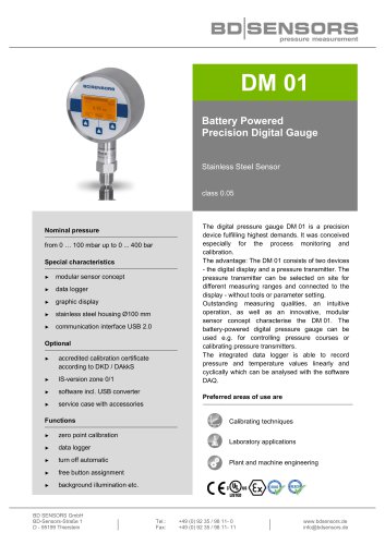 data sheet DM 01