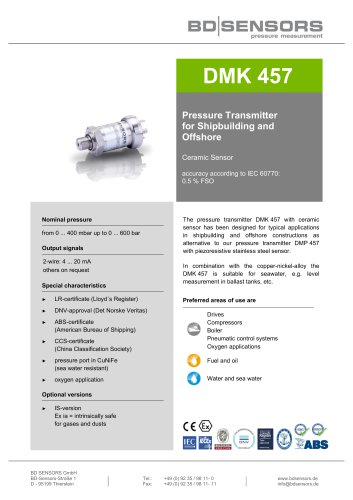 data sheet DMK 457