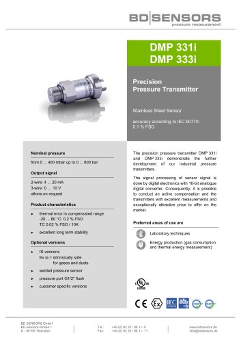 data sheet DMP i