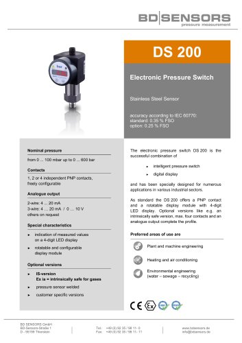 data sheet DS 200