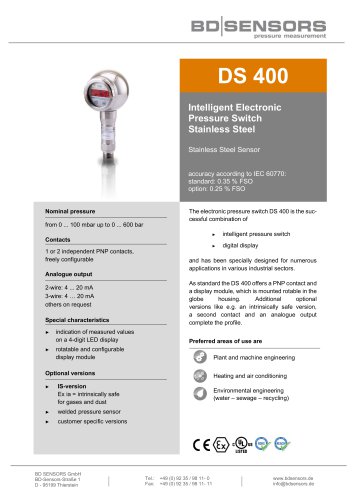 data sheet DS 400