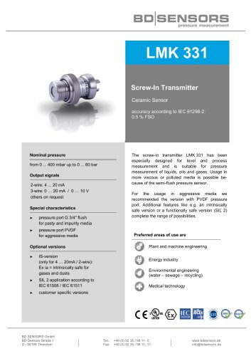 data sheet LMK 351