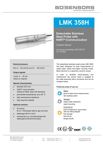 data sheet LMK 358 H