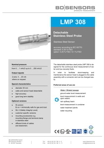 data sheet LMP 308