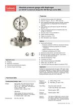 Absolute pressure gauge with diaphragm per EN 837-3