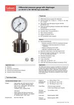 Differential pressure gauge with diaphragm per EN 837-3, NS 100/160