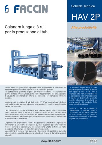 Faccin calandra lunga a 3 rulli per la produzione di tubi HAV-2P