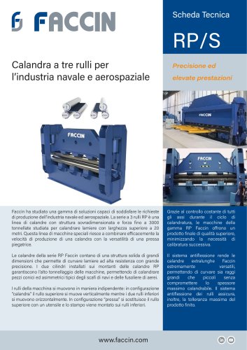 Faccin calandra a tre rulli per l’industria navale e aerospaziale RP