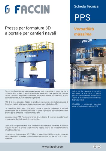 Faccin Pressa per formatura 3D a portale per cantieri navali PPS