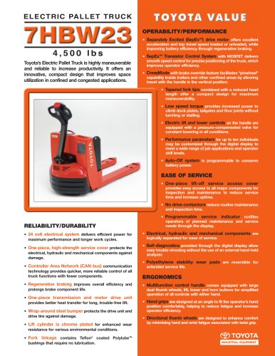 Electric Pallet Truck 4,500 lb Capacity