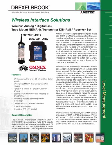 Tube Mount Transmitter Data Sheet