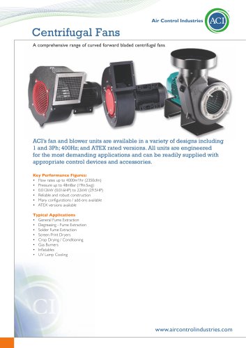 Centrifugal Fans:VB / MR Series