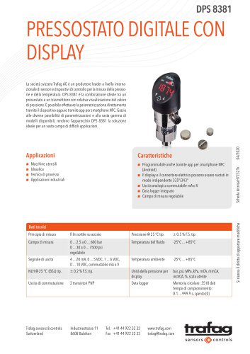 PRESSOSTATO DIGITALE CON DISPLAY DPS 8381