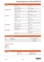 Scheda tecnica «Simple Apparatus» conformity to ATEX 419 - 3