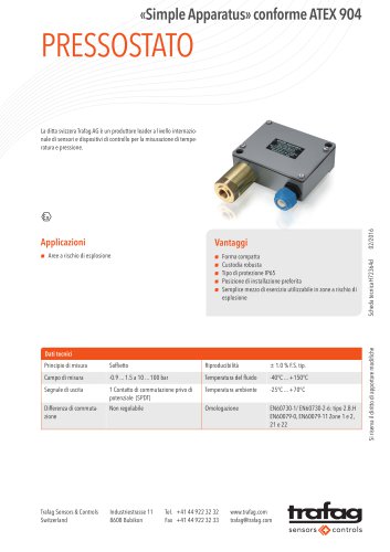 Scheda tecnica «Simple Apparatus» conformity to ATEX 904