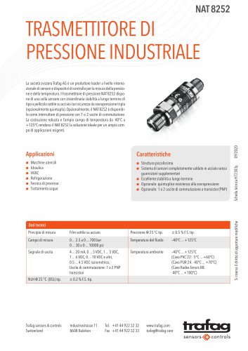 Trasmettitore di pressione industriale NAT 8252