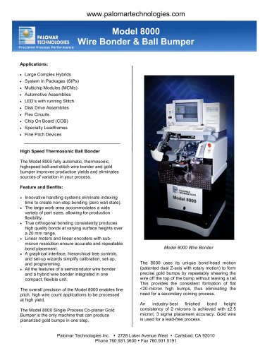 Model 8000 Wire Bonder & Ball Bumper