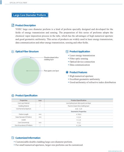 Fiber Large Core Diameter Preform