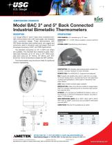 Model BAC 3" and 5" Back Connected Industrial Bimetallic Thermometers