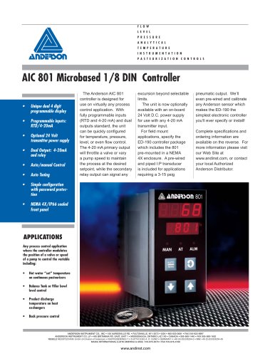 AIC 801 Micro-Based 1/8 DIN Controller