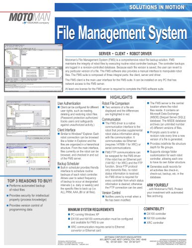 Motoman File Management System (FMS) 