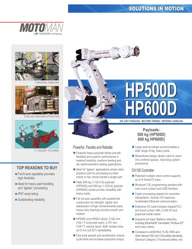 Motoman "High Performance" HP500D/HP600D Robots