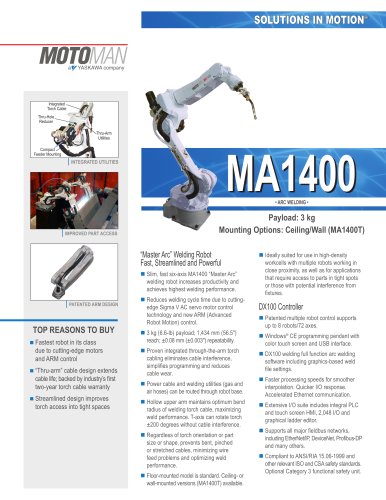 Motoman MA1400 "Master Arc" Welding Robot