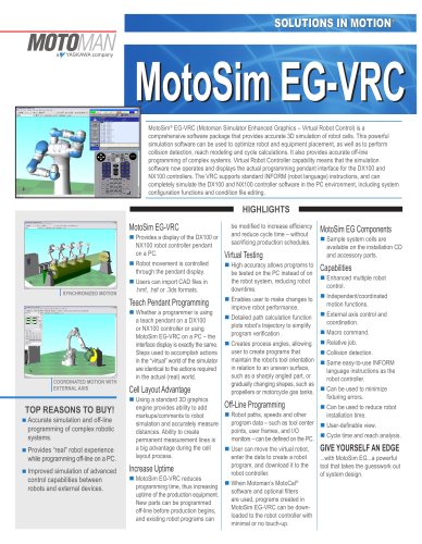 Motoman MotoSim EG Simulation Software