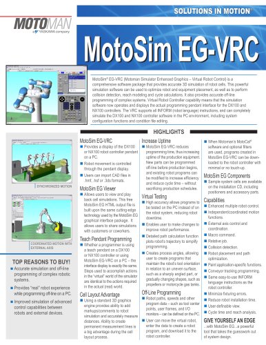 Motoman MotoSim EG-VRC Simulation Software