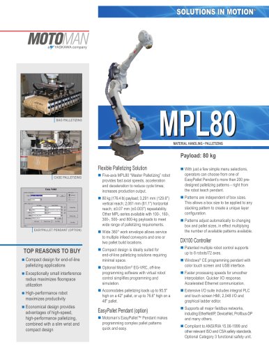 Motoman MPL80 "Master Palletizing" Robot