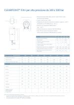 Filtri per alta pressione CLEARPOINT HP - 2