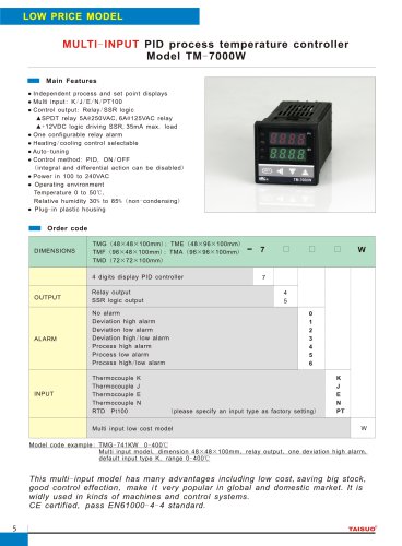 TAISUO Multi-Input PID process temperature controller Model TM-700W for industry