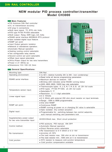 Taisuo New modular PID process controller & transmitter for industry