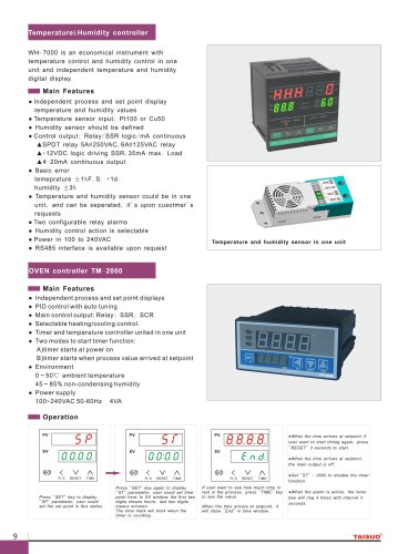 TAISUO Temperature & Humidity controller Model WH-7000 and Oven controller Model TM-2000