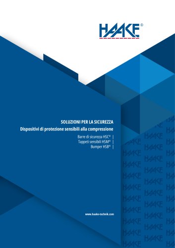 Opuscolo dispositivi di protezione sensibili alla compressione: Barre di sicurezza HSC®/ Bumper HSB®/ Tappeti sensibili HSM®