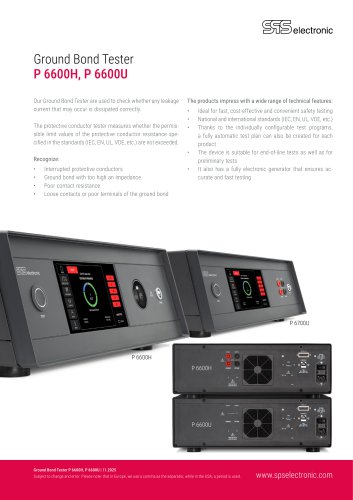 Ground Bond Tester P 6600H, P 6600U