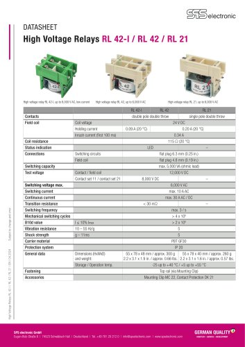 High-voltage relay RL 21